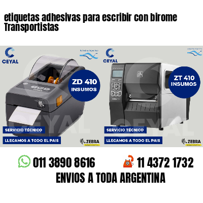 etiquetas adhesivas para escribir con birome Transportistas