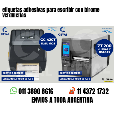 etiquetas adhesivas para escribir con birome Verdulerías