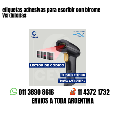 etiquetas adhesivas para escribir con birome Verdulerías