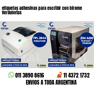 etiquetas adhesivas para escribir con birome Verdulerías