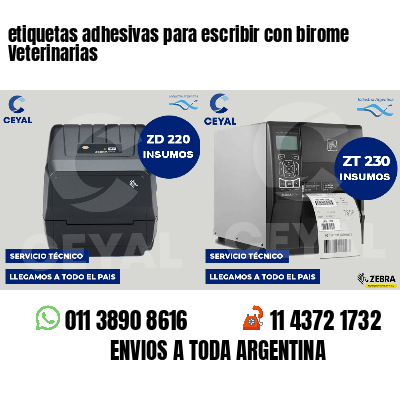etiquetas adhesivas para escribir con birome Veterinarias