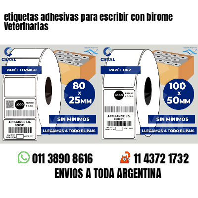 etiquetas adhesivas para escribir con birome Veterinarias
