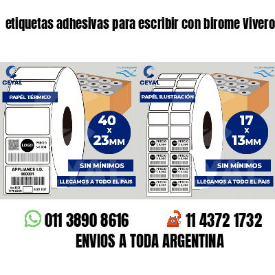 etiquetas adhesivas para escribir con birome Viveros