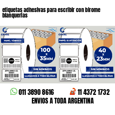 etiquetas adhesivas para escribir con birome blanquerías