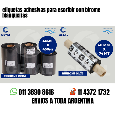 etiquetas adhesivas para escribir con birome blanquerías