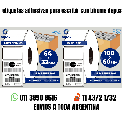 etiquetas adhesivas para escribir con birome depositos