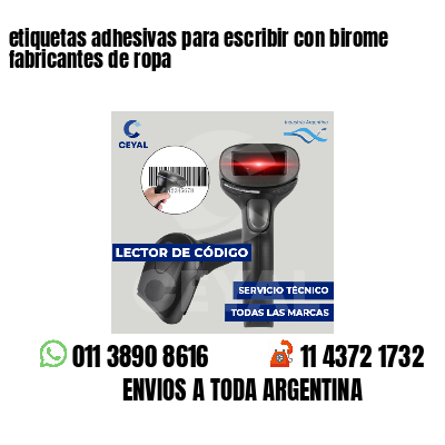 etiquetas adhesivas para escribir con birome fabricantes de ropa