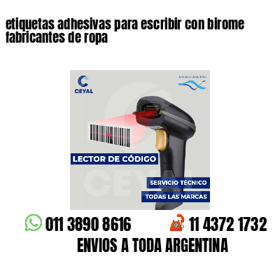 etiquetas adhesivas para escribir con birome fabricantes de ropa