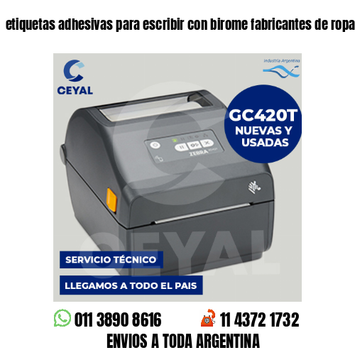 etiquetas adhesivas para escribir con birome fabricantes de ropa