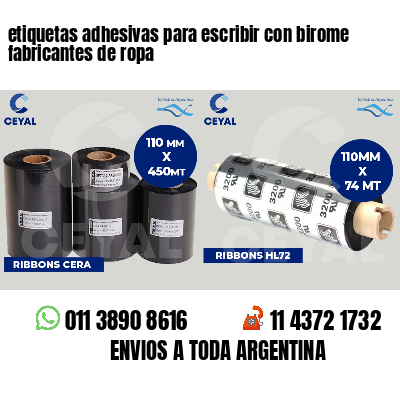 etiquetas adhesivas para escribir con birome fabricantes de ropa