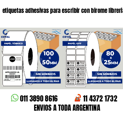 etiquetas adhesivas para escribir con birome librerias