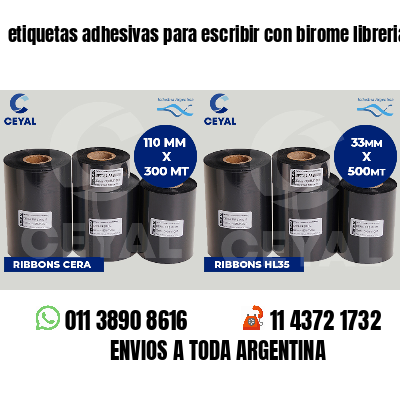 etiquetas adhesivas para escribir con birome librerias