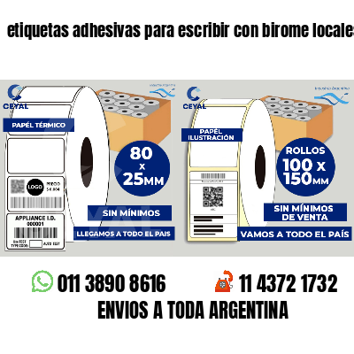 etiquetas adhesivas para escribir con birome locales