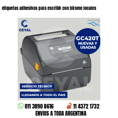etiquetas adhesivas para escribir con birome locales