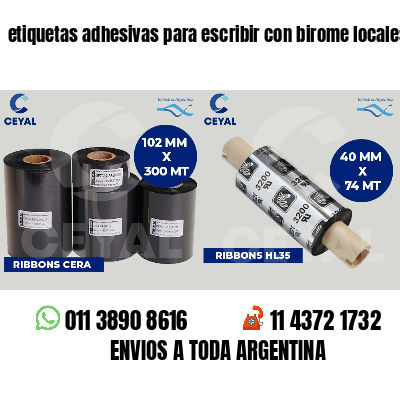 etiquetas adhesivas para escribir con birome locales