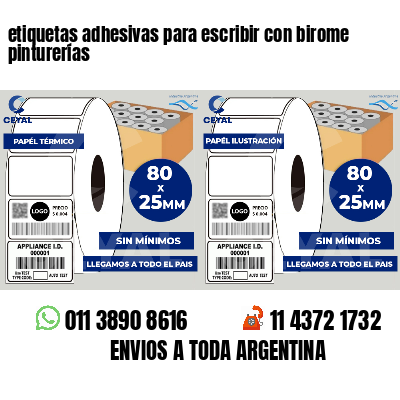 etiquetas adhesivas para escribir con birome pinturerías