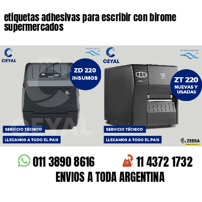 etiquetas adhesivas para escribir con birome supermercados