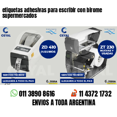 etiquetas adhesivas para escribir con birome supermercados