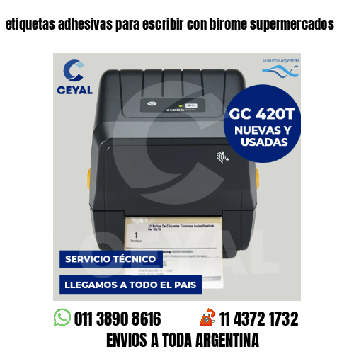 etiquetas adhesivas para escribir con birome supermercados