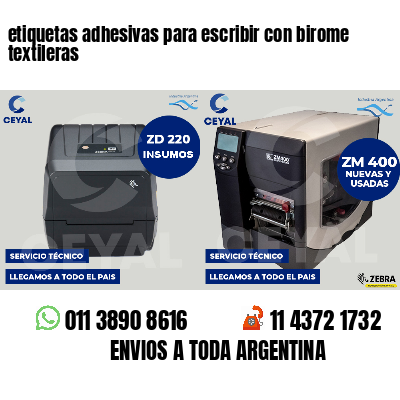 etiquetas adhesivas para escribir con birome textileras