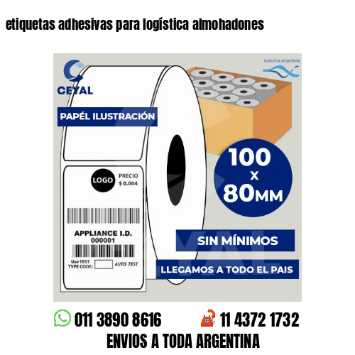 etiquetas adhesivas para logística almohadones