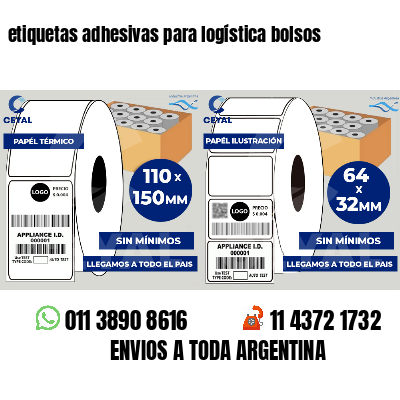 etiquetas adhesivas para logística bolsos