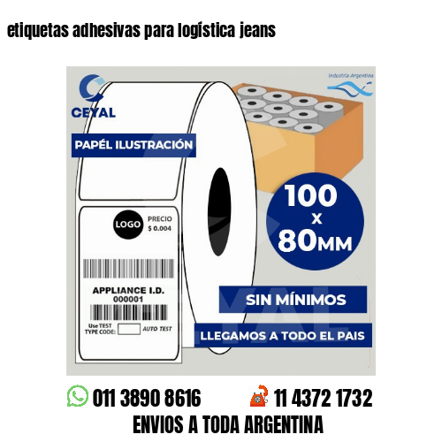 etiquetas adhesivas para logística jeans