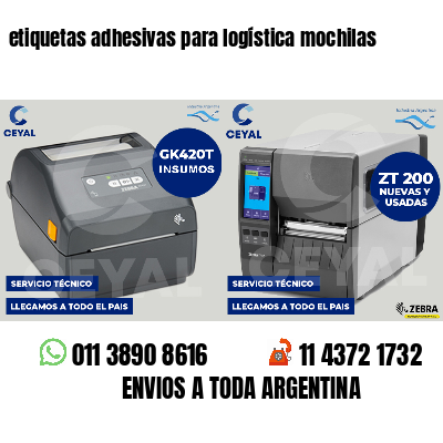 etiquetas adhesivas para logística mochilas