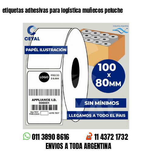 etiquetas adhesivas para logística muñecos peluche