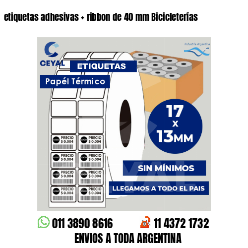 etiquetas adhesivas   ribbon de 40 mm Bicicleterías