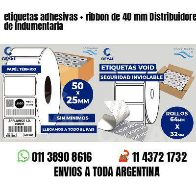 etiquetas adhesivas ribbon de 40 mm Distribuidores de indumentaria