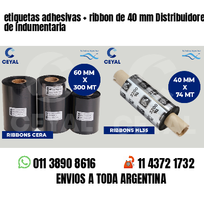 etiquetas adhesivas ribbon de 40 mm Distribuidores de indumentaria
