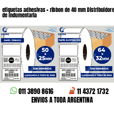 etiquetas adhesivas ribbon de 40 mm Distribuidores de indumentaria
