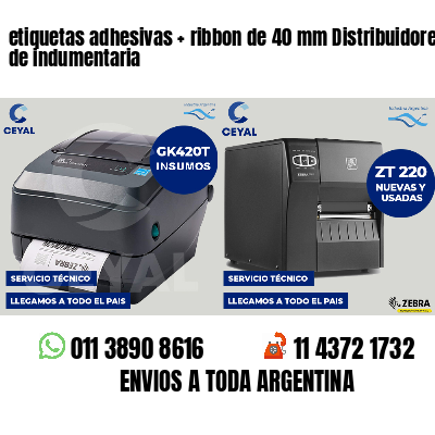 etiquetas adhesivas ribbon de 40 mm Distribuidores de indumentaria