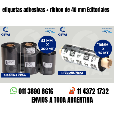 etiquetas adhesivas   ribbon de 40 mm Editoriales