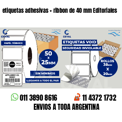 etiquetas adhesivas   ribbon de 40 mm Editoriales
