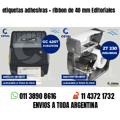 etiquetas adhesivas   ribbon de 40 mm Editoriales