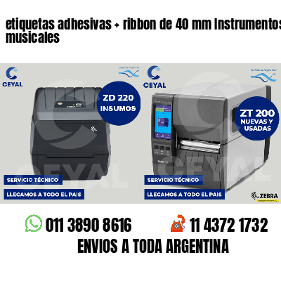 etiquetas adhesivas ribbon de 40 mm Instrumentos musicales