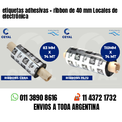 etiquetas adhesivas ribbon de 40 mm Locales de electrónica