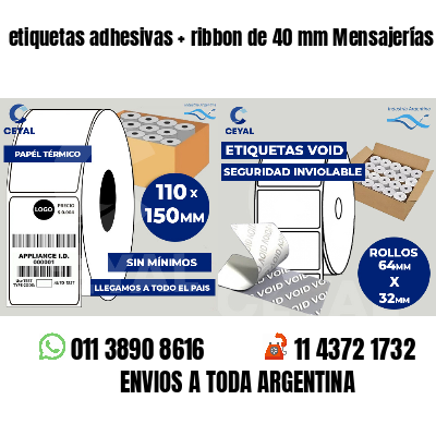 etiquetas adhesivas ribbon de 40 mm Mensajerías