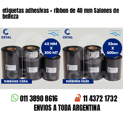 etiquetas adhesivas ribbon de 40 mm Salones de belleza