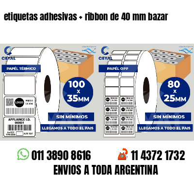 etiquetas adhesivas   ribbon de 40 mm bazar