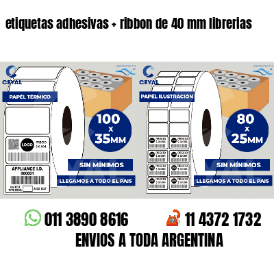 etiquetas adhesivas   ribbon de 40 mm librerias