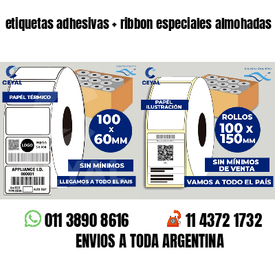 etiquetas adhesivas   ribbon especiales almohadas