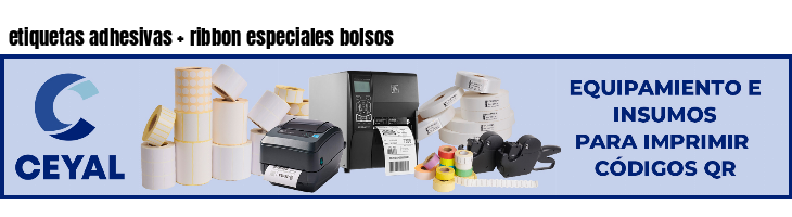 etiquetas adhesivas ribbon especiales bolsos