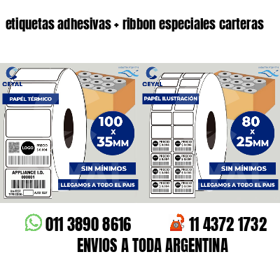 etiquetas adhesivas ribbon especiales carteras