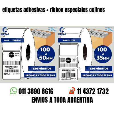 etiquetas adhesivas ribbon especiales cojines