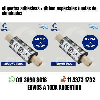 etiquetas adhesivas ribbon especiales fundas de almohadas