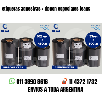 etiquetas adhesivas ribbon especiales jeans