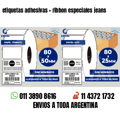 etiquetas adhesivas   ribbon especiales jeans